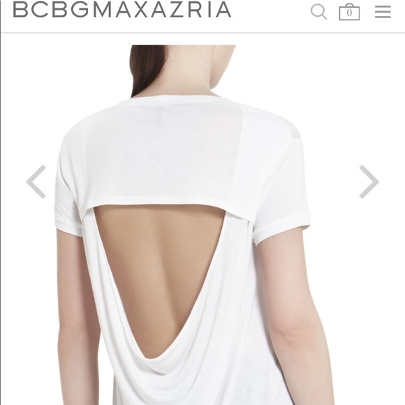 BCBG Open Back White Tshirt - 70% of MSRP!! - Picture 1 of 3